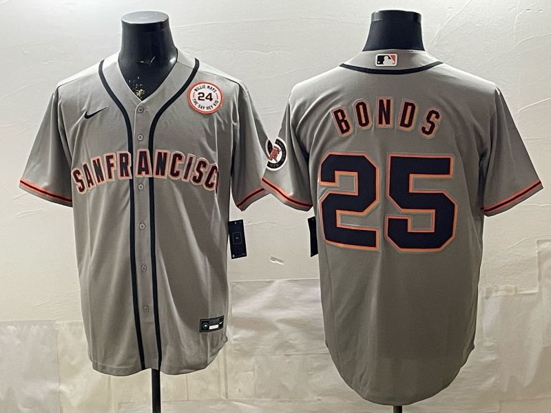 2026 Men Nike San Francisco Giants #25 Bonds Grey Game MLB Jersey 06->chicago white sox->MLB Jersey